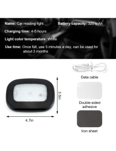 Luz de Cúpula Magnética Sylvil para Coche Inalámbrica USB 2