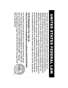 Tarjeta de Identificación Personalizada Just 4 Paws para Perros de Servicio 2