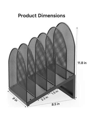 Organizador de Archivos de Escritorio OUTIOE 5 Secciones Negro