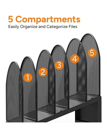 Organizador de Archivos de Escritorio OUTIOE 5 Secciones Negro