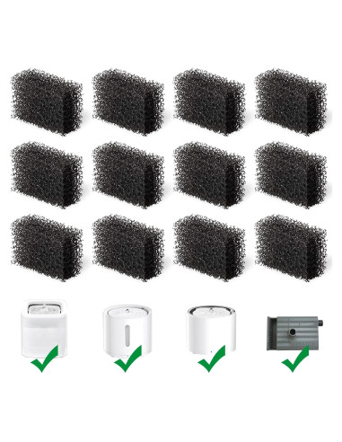 Paquete de 12 filtros de esponja Katlikatqi para fuente de agua