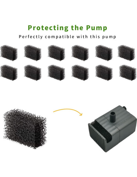 Paquete de 12 filtros de esponja Katlikatqi para fuente de agua