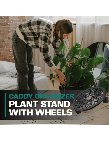 Soporte para Plantas con Ruedas 2WAYZ - Carro Rodante Negro