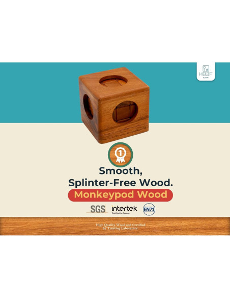 Cubo Rompecabezas de Madera BSIRI 6.35cm para Adultos y Niños
