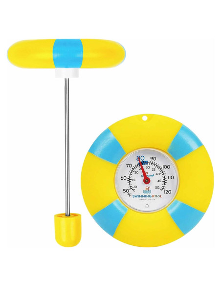 Termómetro de piscina flotante PVC irrompible 1.68" fácil lectura