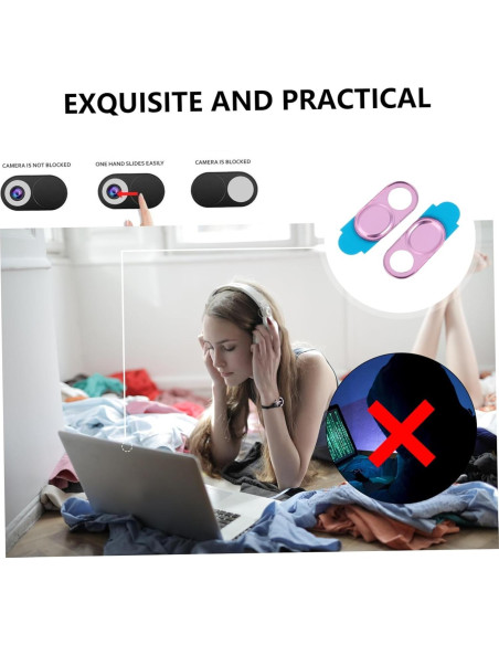 6 Piezas Cubierta Deslizante de Webcam OSALADI - Privacidad Aluminio