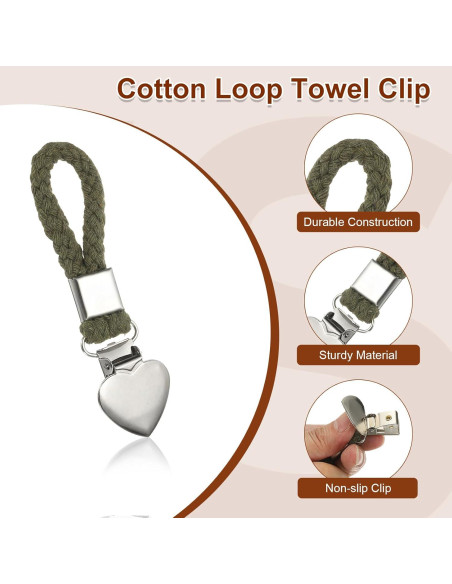 Clips para Toallas de Té PATIKIL 5 Pcs Verde 11x3 cm