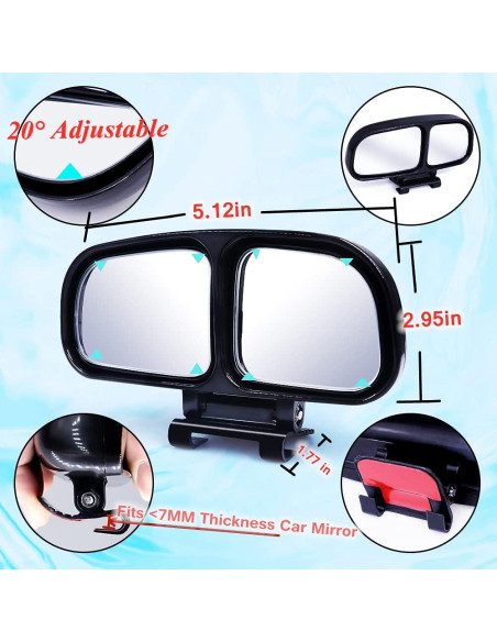 Espejo de Punto Ciego Ajustable YnGia Izquierdo 13x7.5cm