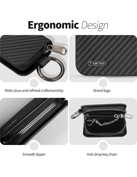 Funda de Llave de Coche T-carbon Universal de Fibra de Carbono