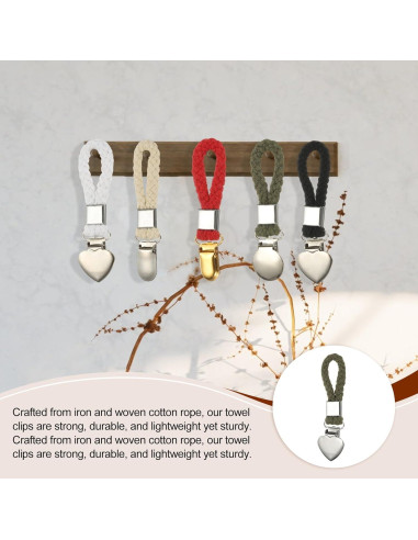 Clips para Toallas de Té PATIKIL 5 Pcs Verde 11x3 cm