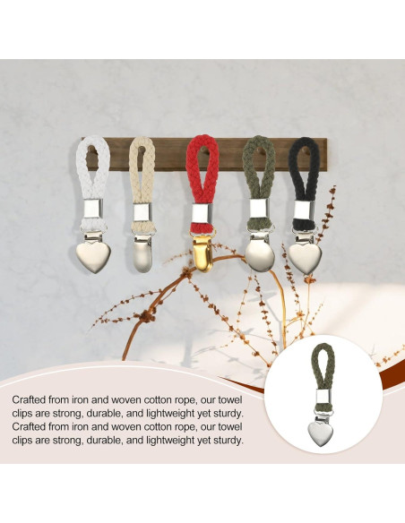 Clips para Toallas de Té PATIKIL 5 Pcs Verde 11x3 cm