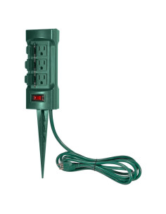 Estaca de Potencia Exterior BESTTEN 6 Salidas 9 Pies Verde
