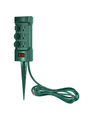 Estaca de Potencia Exterior BESTTEN 6 Salidas 9 Pies Verde
