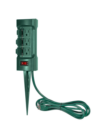 Estaca de Potencia Exterior BESTTEN 6 Salidas 9 Pies Verde