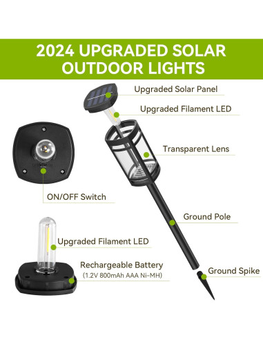 Luces Solares para Jardín EXCMARK 12 Piezas LED Impermeables