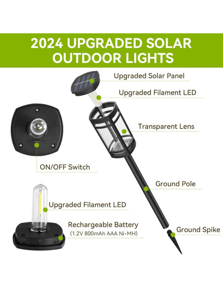 Luces Solares para Jardín EXCMARK 12 Piezas LED Impermeables