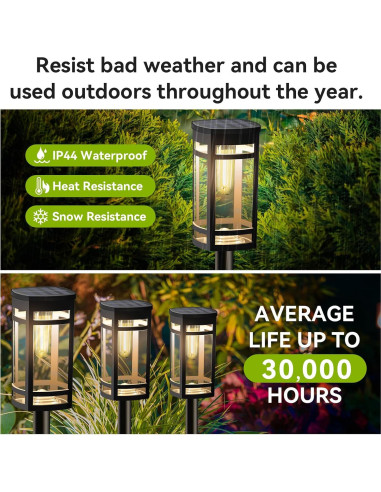 Luces Solares para Jardín EXCMARK 12 Piezas LED Impermeables