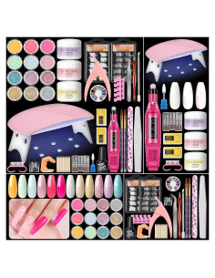 Kit de Uñas Acrílicas COSCELIA con Taladro y Luz UV 40pcs