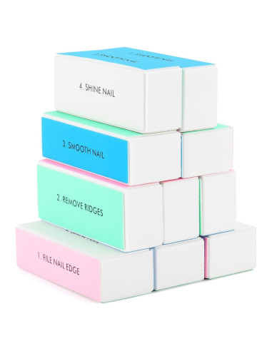 Bloques de Pulido de Uñas BTYMS - 10 Pcs 4 Vías