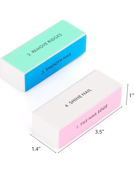 Bloques de Pulido de Uñas BTYMS - 10 Pcs 4 Vías