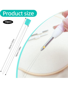 10 Enhebradores de Agujas Acero Inoxidable 20 cm para Bordado 2