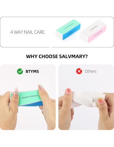 Bloques de Pulido de Uñas BTYMS - 10 Pcs 4 Vías