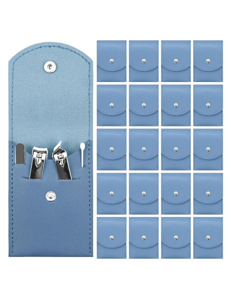 Set de Manicura 20 Piezas HDFCLUP Acero Inoxidable Azul 4 en 1