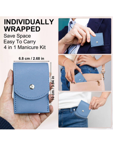 Set de Manicura 20 Piezas HDFCLUP Acero Inoxidable Azul 4 en 1