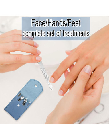 Set de Manicura 20 Piezas HDFCLUP Acero Inoxidable Azul 4 en 1