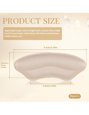 8 Pares Almohadillas para Talones Skrfren - Confort y Antideslizante