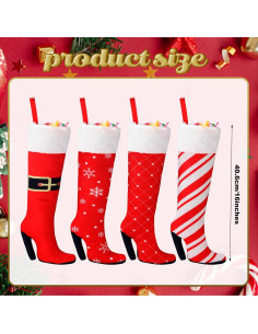 Suhine 4 Medias de Navidad Colgantes 40.64 cm Tacones Altos 2