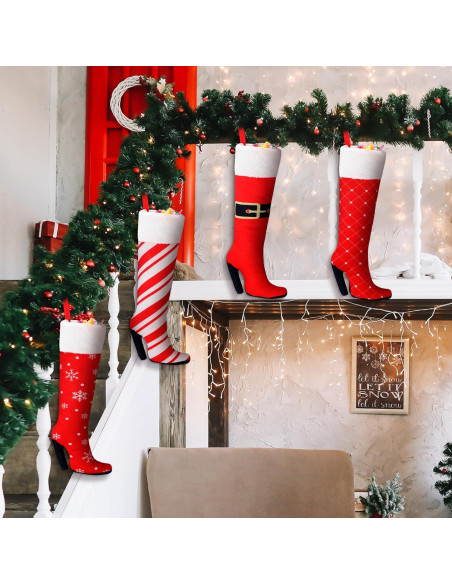 Suhine 4 Medias de Navidad Colgantes 40.64 cm Tacones Altos