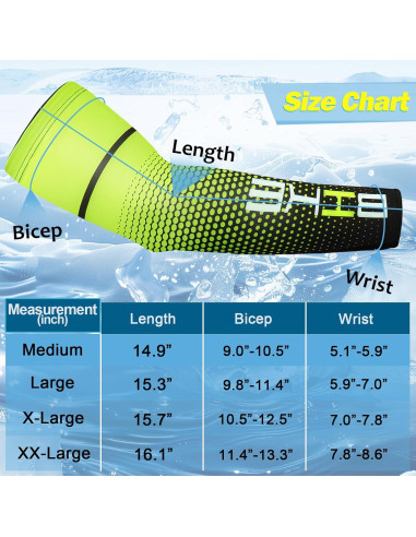 Mangas de Compresión Beister UV 50+ Unisex X-Large Verde