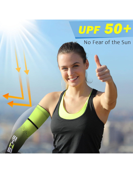 Mangas de Compresión Beister UV 50+ Unisex X-Large Verde