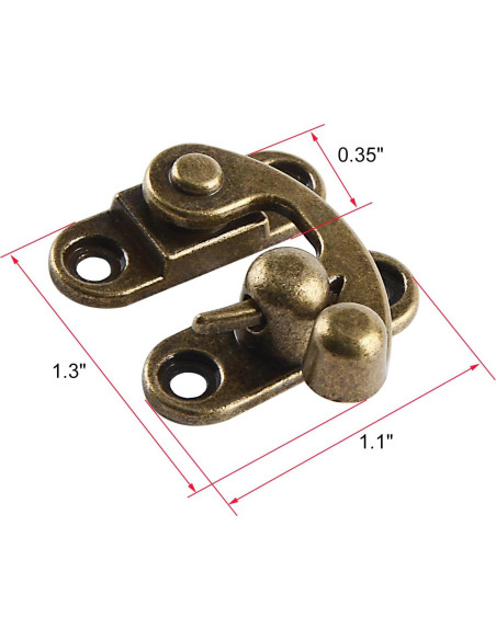 Cierre Vintage RUIAN de Brazo Oscilante 33x28mm Bronce 2 Pcs