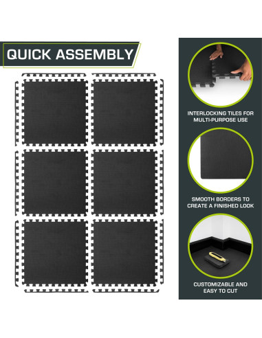 Mat de Ejercicio Puzzle ProsourceFit 1.9cm 6 Azulejos EVA