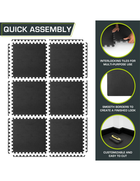 Mat de Ejercicio Puzzle ProsourceFit 1.9cm 6 Azulejos EVA