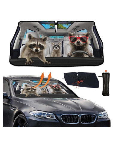 Paraguas Sombra para Parabrisas Raccoon 144.78x76.2 cm
