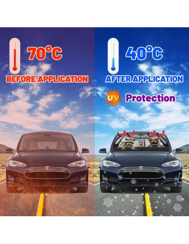 Paraguas Sombra para Parabrisas Raccoon 144.78x76.2 cm