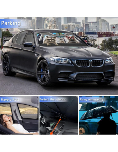 Paraguas Sombra para Parabrisas Raccoon 144.78x76.2 cm