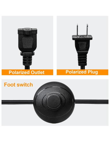 Interruptor de Pedal Umitiu 1.8m para Lámparas y Herramientas