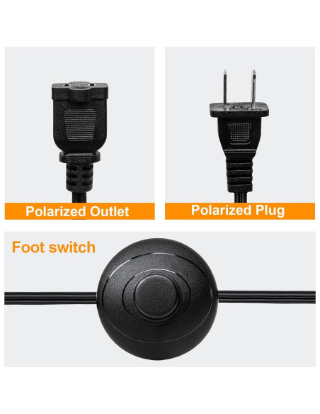 Interruptor de Pedal Umitiu 1.8m para Lámparas y Herramientas