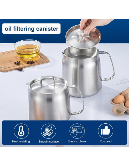 Freidora de Aceite Multifuncional Acero Inoxidable 2L