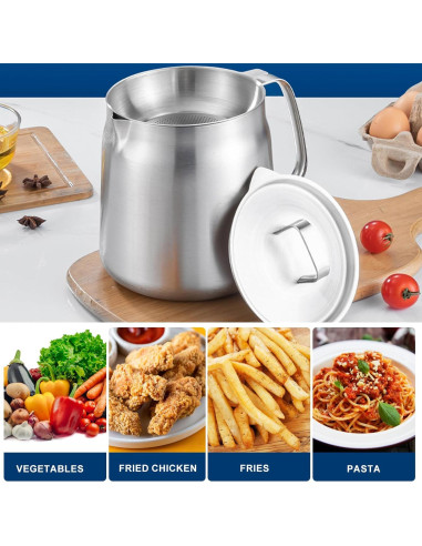 Freidora de Aceite Multifuncional Acero Inoxidable 2L
