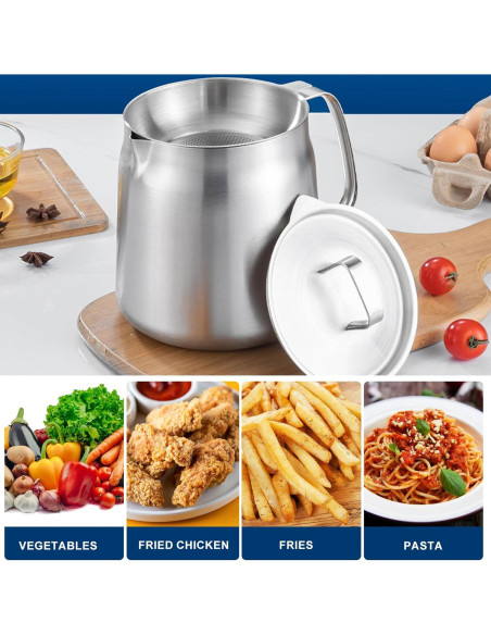 Freidora de Aceite Multifuncional Acero Inoxidable 2L