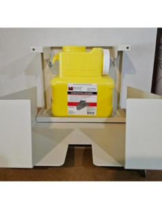 Paquete de Eliminación de Cuchillas Post Medical - Gabinete de Metal con 12 Contenedores de 3.78L 2