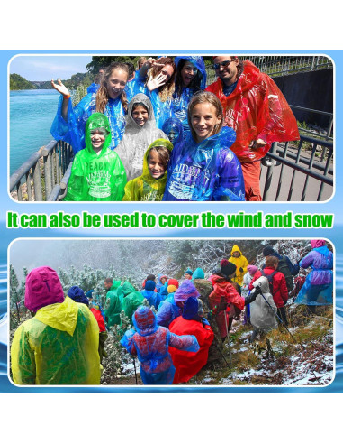 Ponchos de Lluvia Desechables Hercicy 300 Pcs Adultos Impermeables