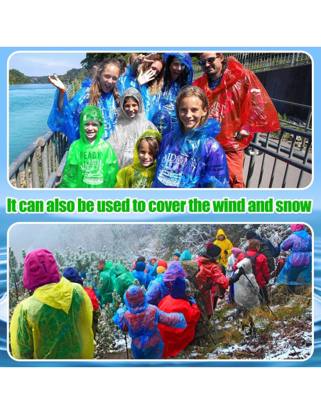 Ponchos de Lluvia Desechables Hercicy 300 Pcs Adultos Impermeables