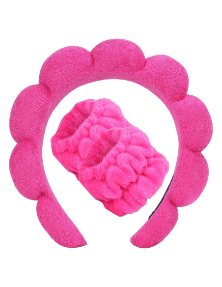 Conjunto Diadema y Muñequera Beleki Spa Rosa Fucsia 3 Piezas