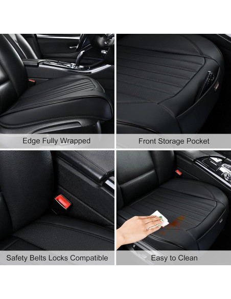 Funda de Asiento de Coche BWTJF Negra Universal 2 Piezas